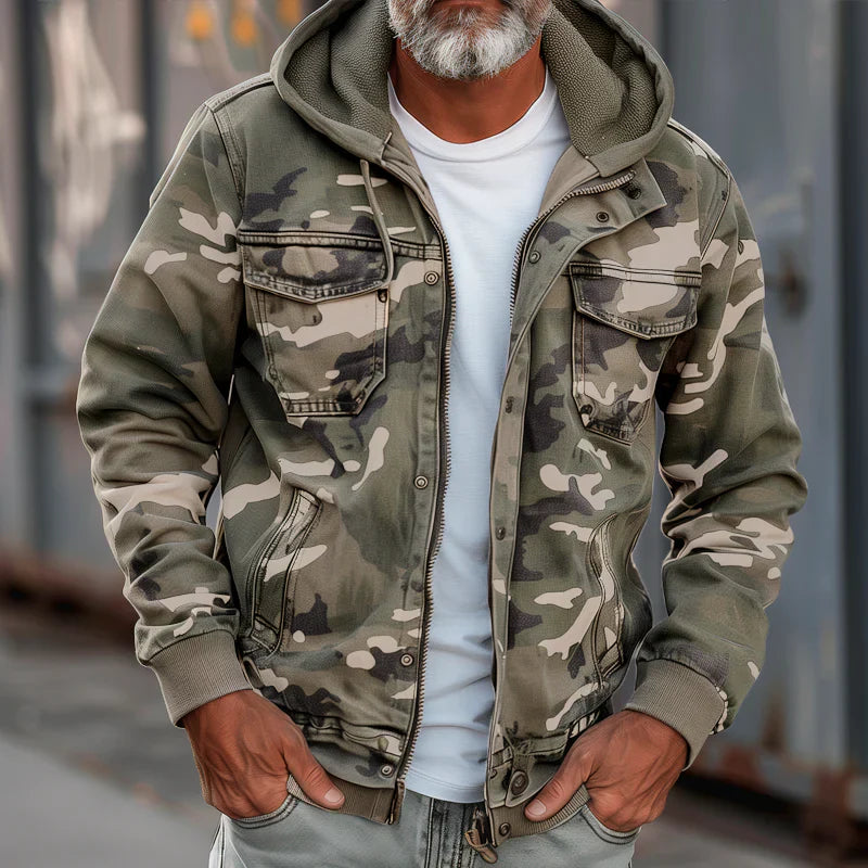 Stian - Giacca Con Cappuccio In Stile Militare