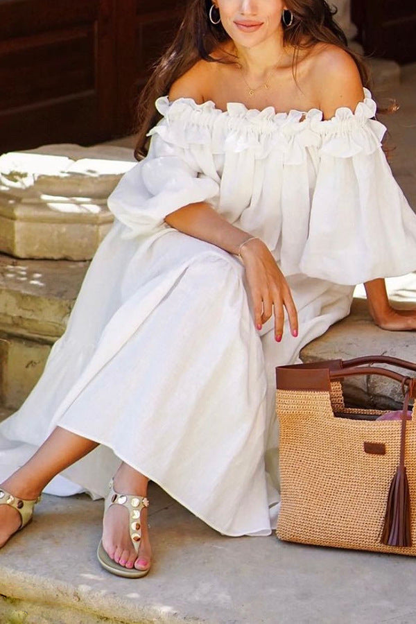 Francisca - Elegante Abito Estivo Spento Spalla