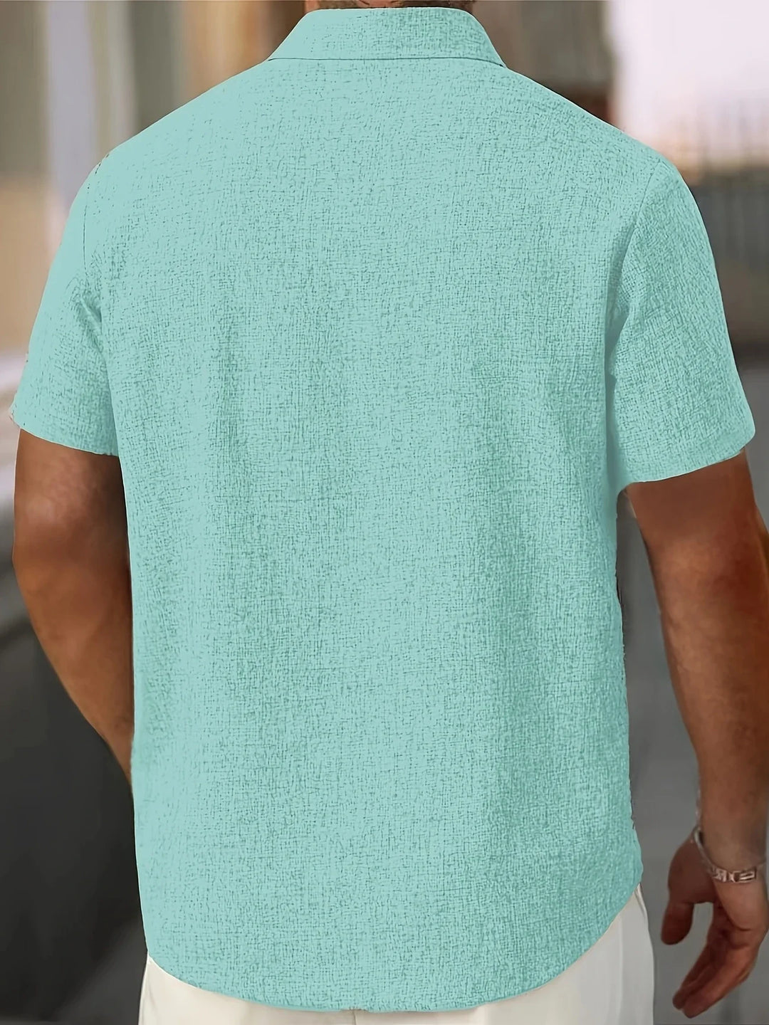 Dwight - Camicia Leggera In Misto Lino A Maniche Corte