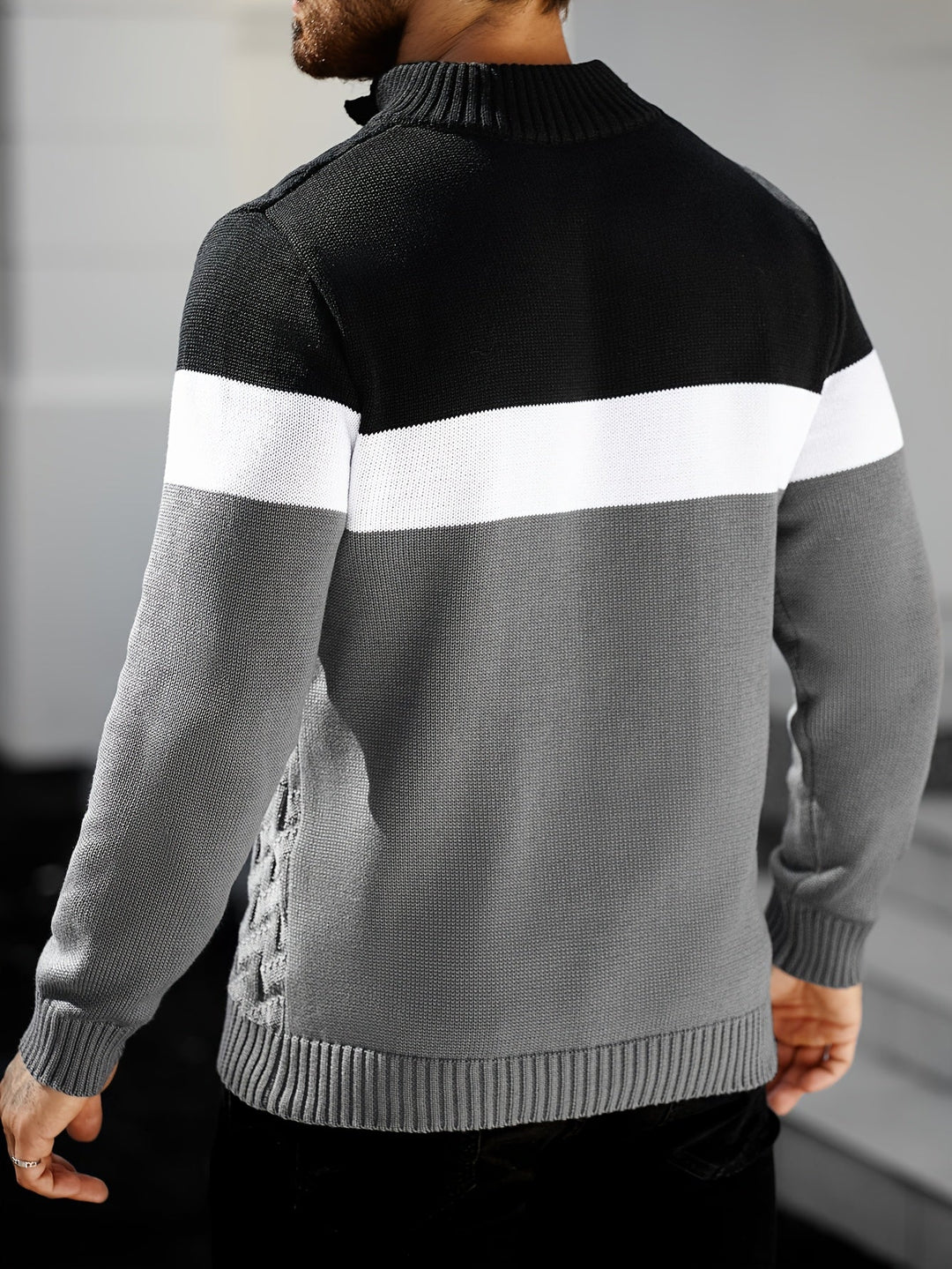Lilfad - Maglione Casual a Collo Alto in Maglia