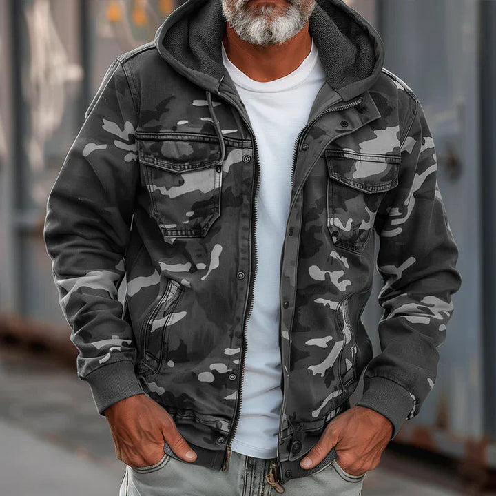 Stian - Giacca Con Cappuccio In Stile Militare