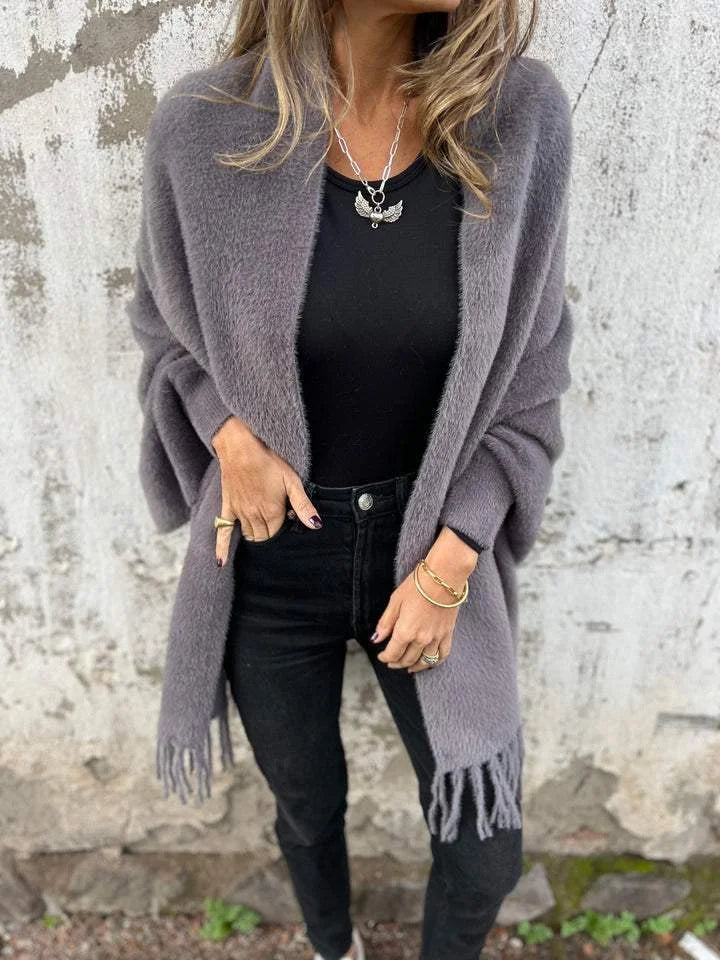 Ellyse - Cappotto Con Frange e Maniche Lunghe