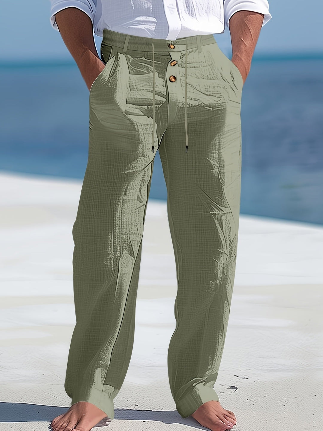 Aznar - Casual Lino Elastico Pantaloni