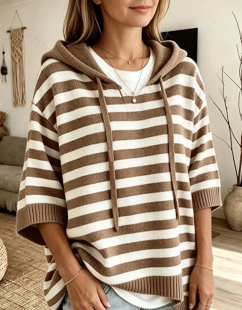 Kiera - Felpa Con Cappuccio Oversize a Righe