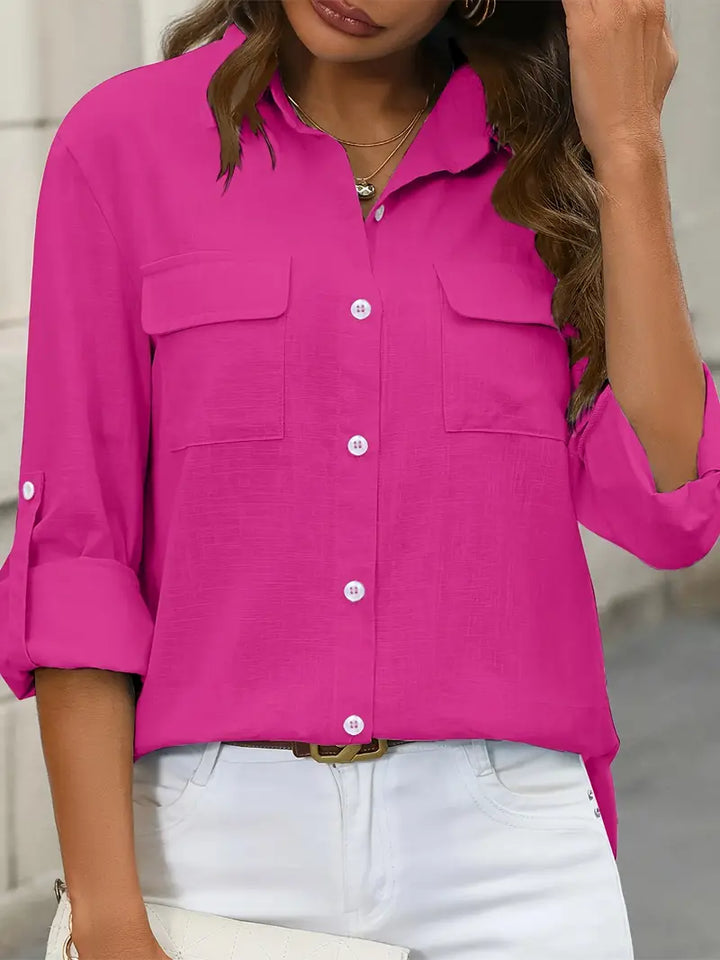 Athena - Camicia In Cotone Con Tasche Frontali