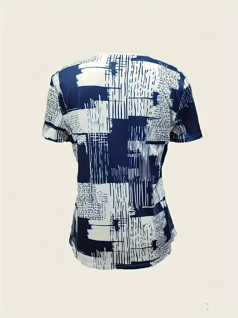 Rosettan - Elegante Maglietta a Maniche Corte con Scollo a V