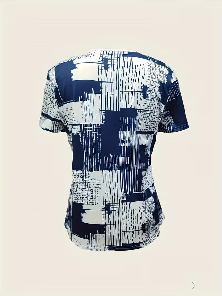 Rosettan - Elegante Maglietta a Maniche Corte con Scollo a V