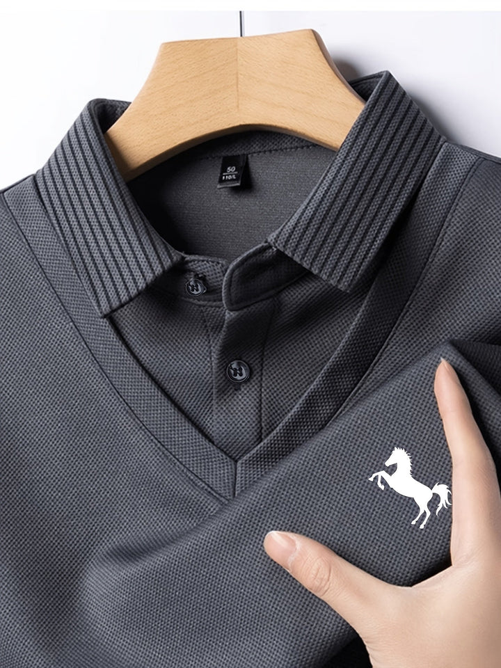 Dechen - Maglione Classico Lavorato a Maglia Con Revers E Maniche Lunghe
