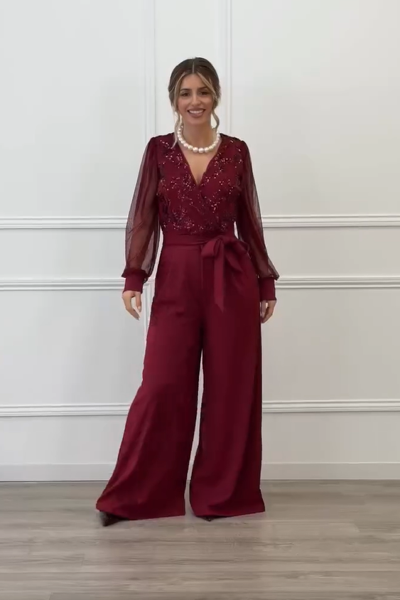 Meira - Tuta Con Maniche Lunghe in Maglia Decorata