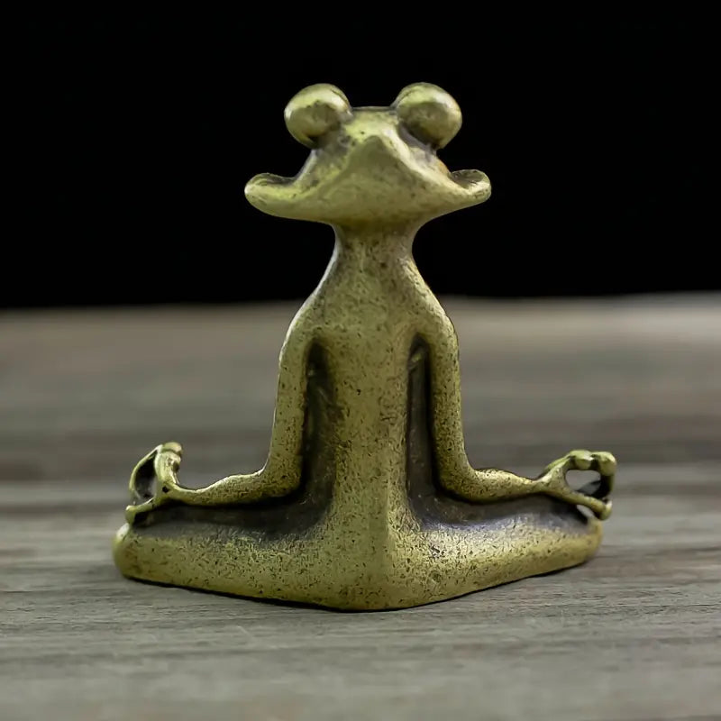 Meditoad - Elegante Portaincenso a Forma Di Rana In Metallo
