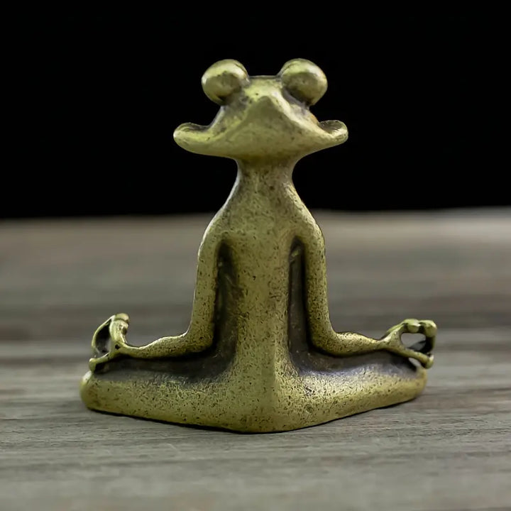 Meditoad - Elegante Portaincenso a Forma Di Rana In Metallo