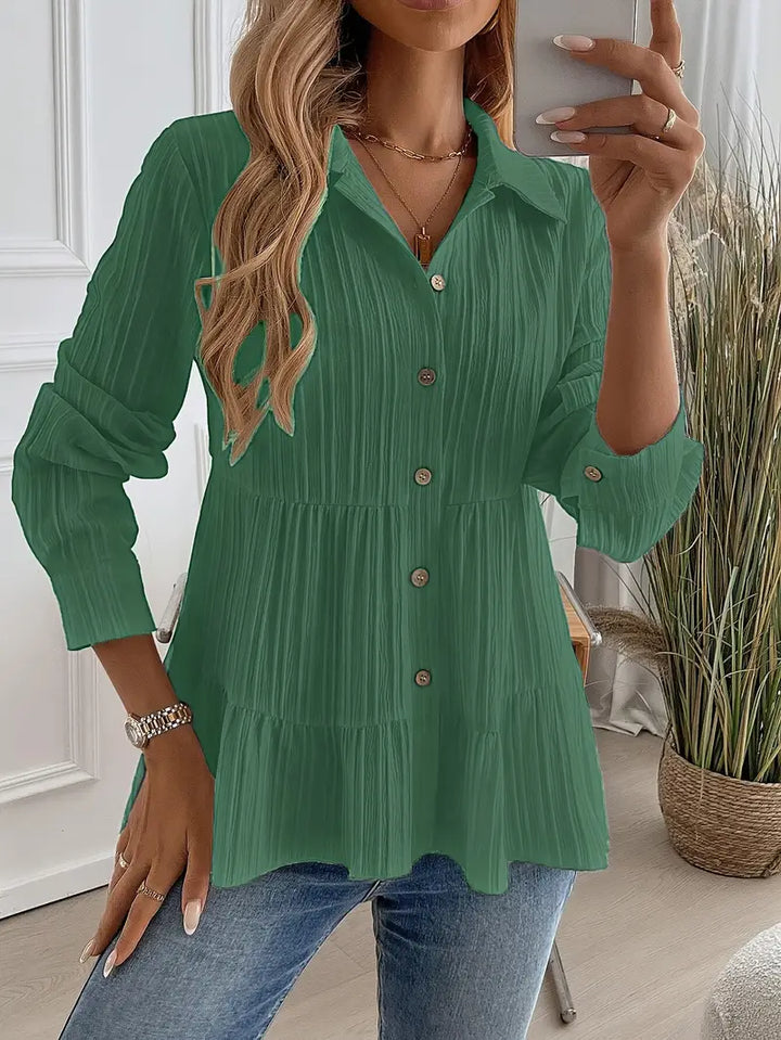 Majlinda - Elegante Camicia a Maniche Lunghe Con Bottoni