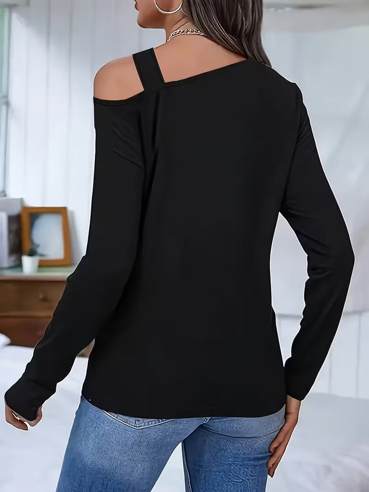 Ayza - Top a Maniche Lunghe Con Cutout Asimmetrico