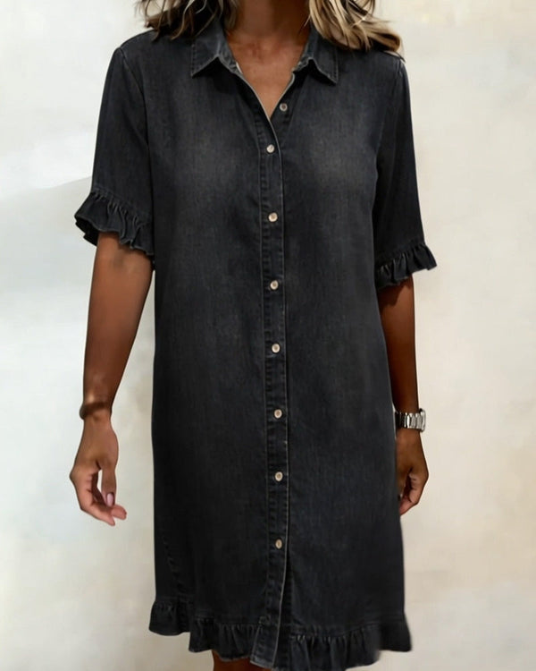 Ndapewa - Comodo Abito in Denim Con un Taglio Che Valorizza la Figura