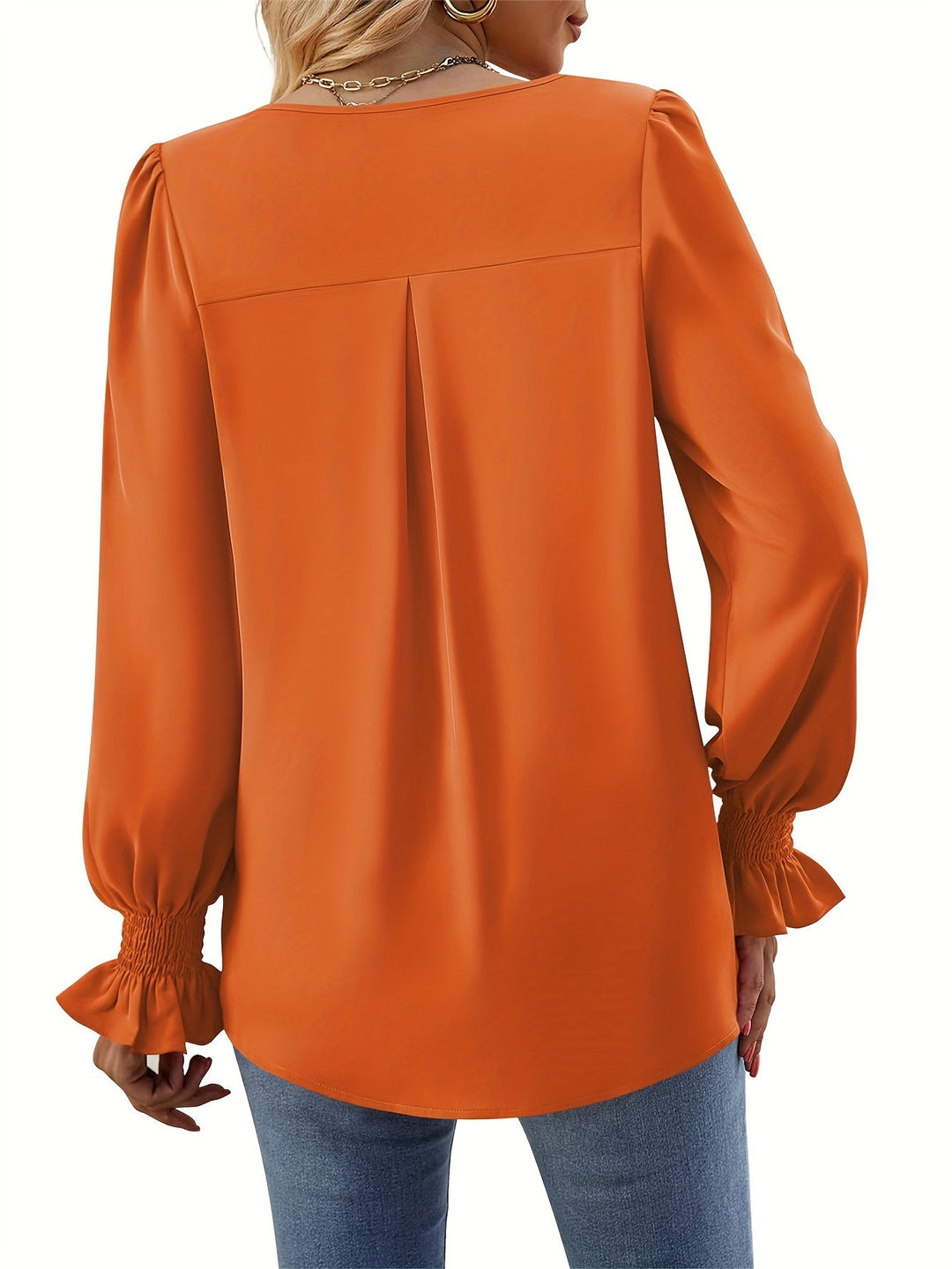 Shugyla - Camicia Ampia a Maniche Lunghe Con Volant