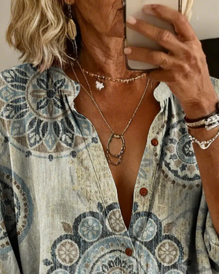 Nirita - Maglia a Maniche Lunghe Con Stampa Mandala