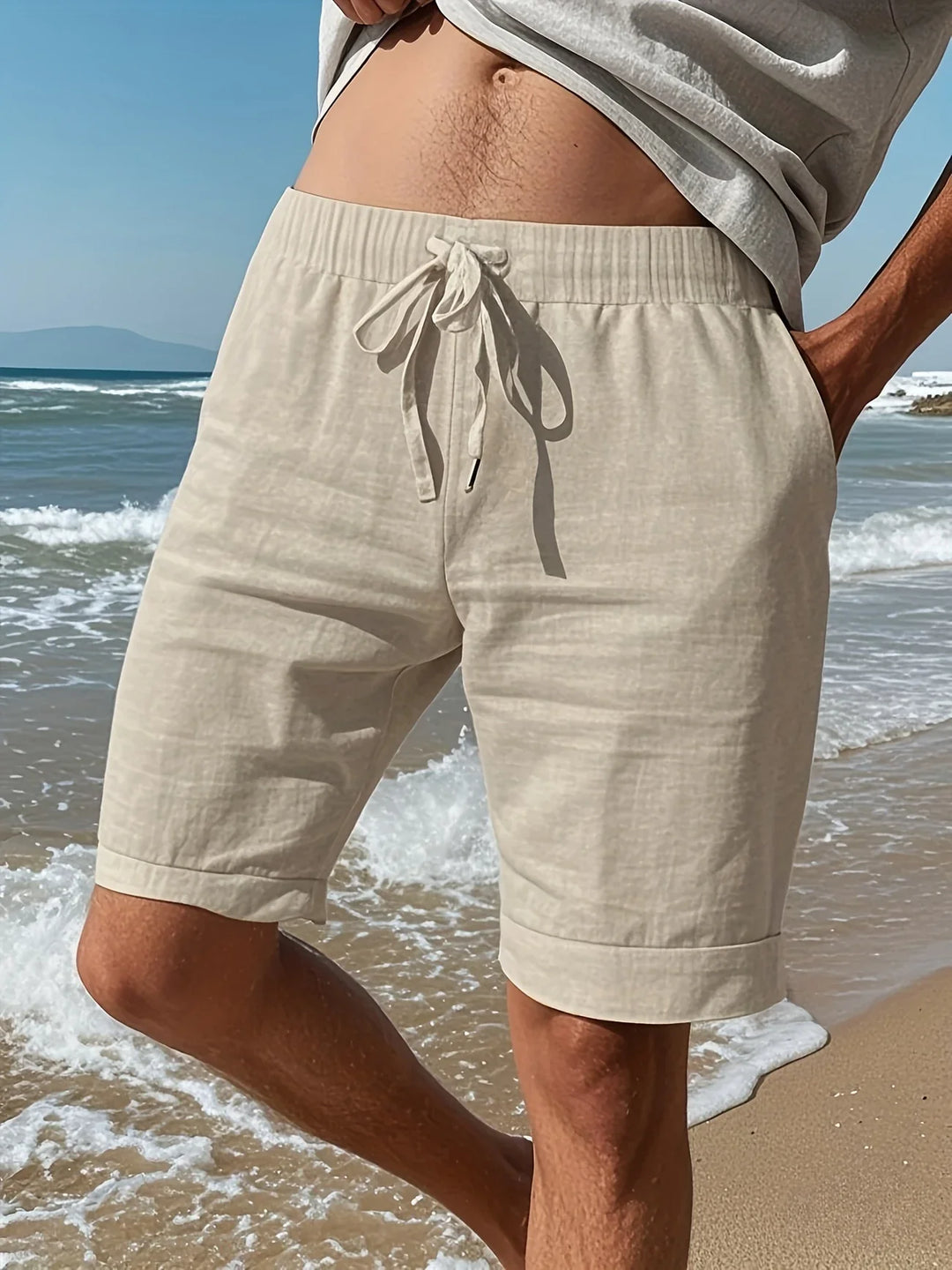 Callan - Pantaloncini Casual In Lino Con Tasca