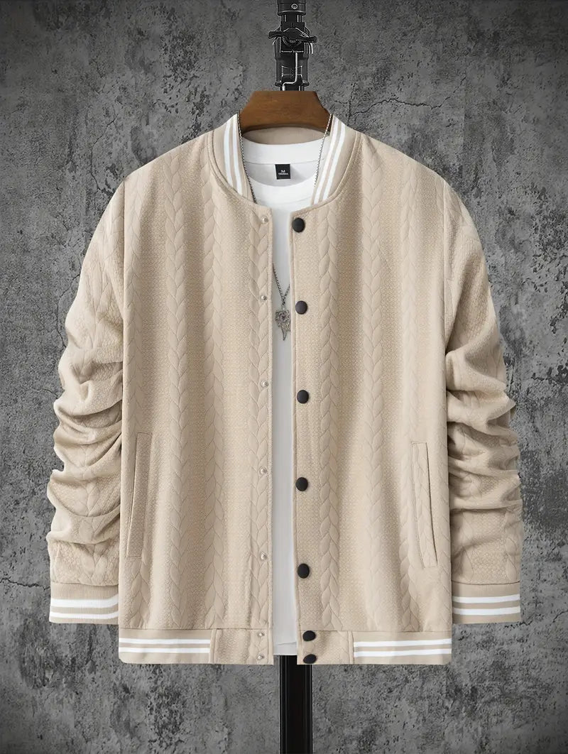 Felips - Giacca Baseball Jacquard Con Strisce Decorative