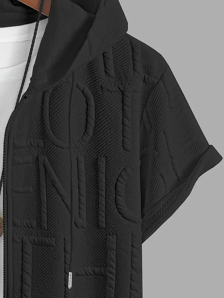 Henryk - Elegante Maglia a Maniche Corte Con Cappuccio e Cerniera