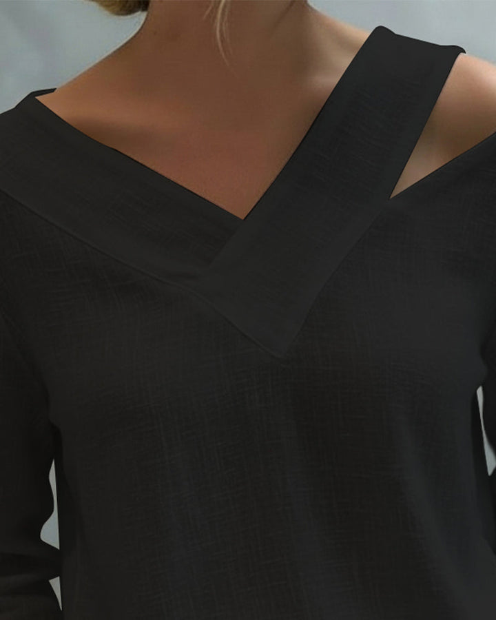 Makeeta - Elegante Top Con Scollo a V e Spalline