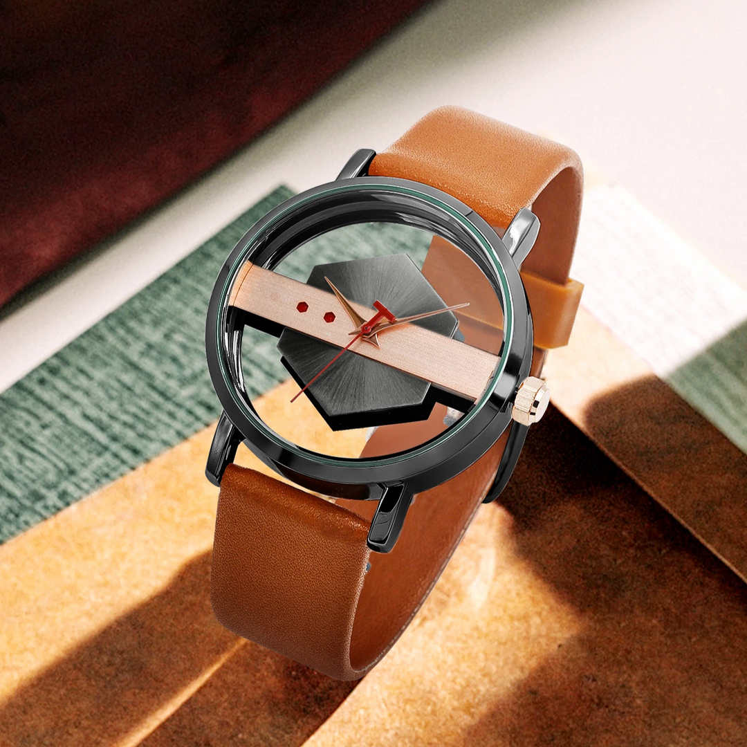 DialVorn - Orologio Con Quadrante Geometrico E Cinturino