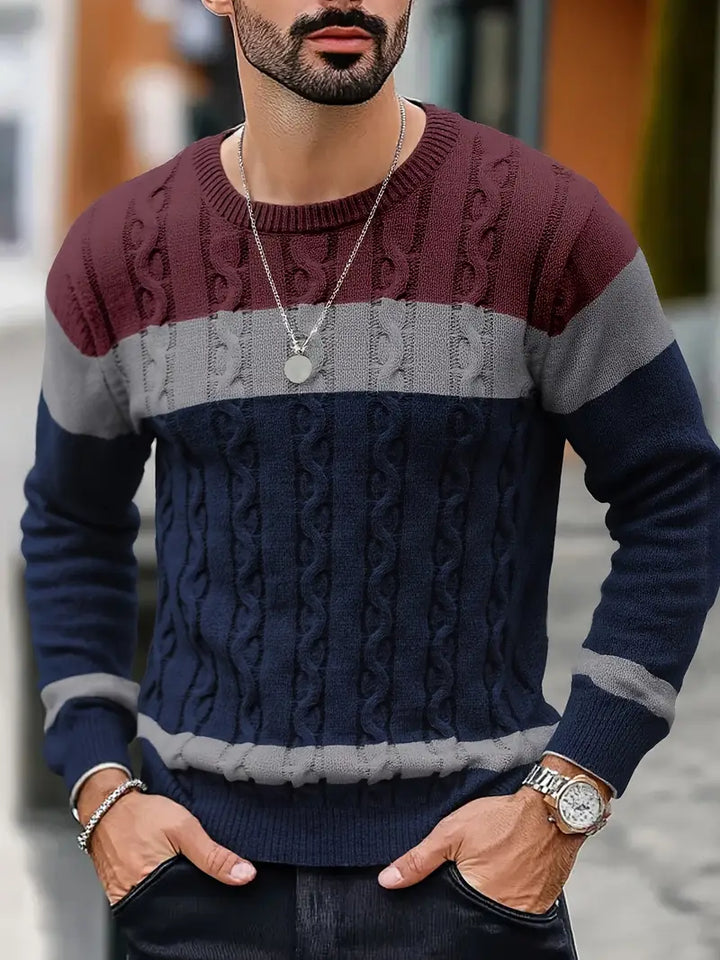 Watkins - Maglione Casual a Maniche Lunghe Lavorato a Maglia