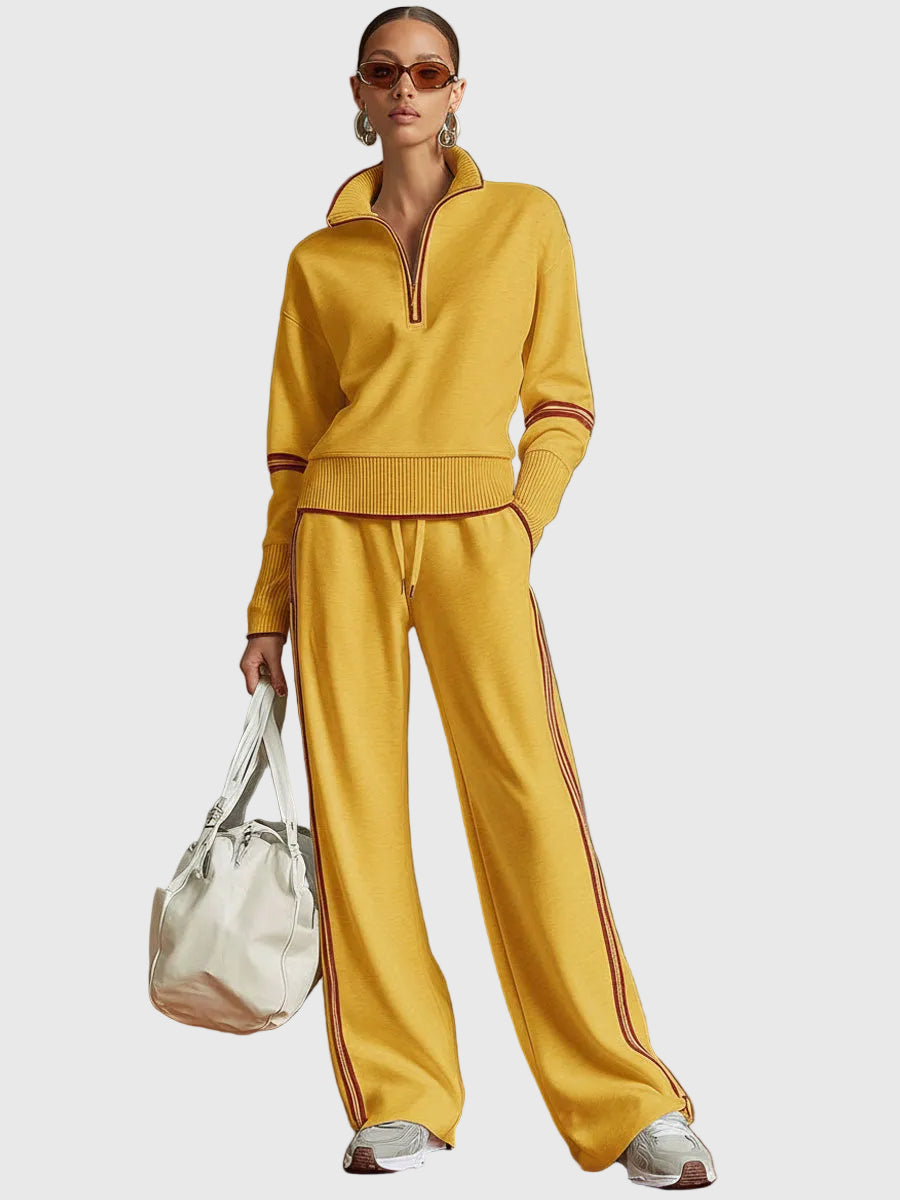 Minrada - Set Composto da Camicetta e Pantaloni a Pieghe larghe