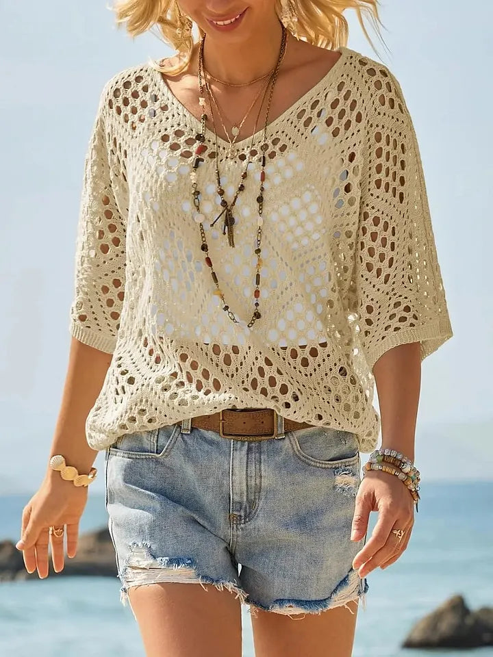 Raissa - Top a Maglia Con Scollo a V