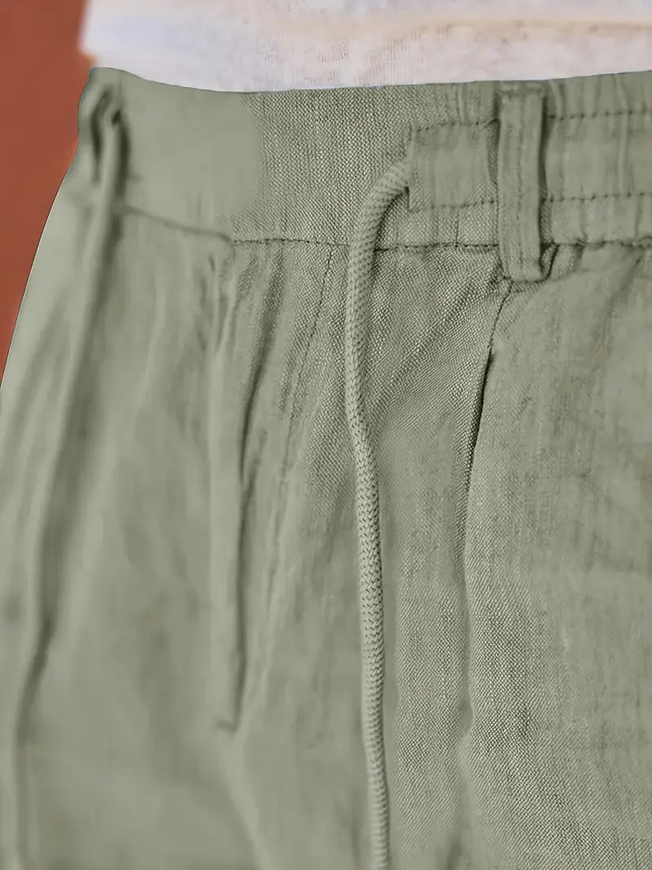 Nichols - Pantaloni Larghi In Lino Con Coulisse