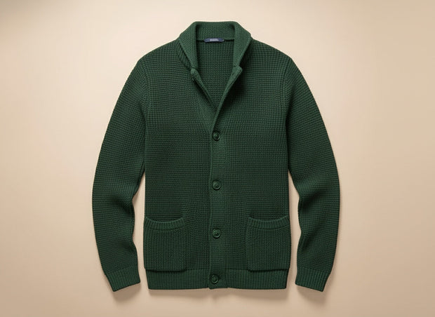 Eskel - Elegante Cardigan In Lana a Maniche Lunghe