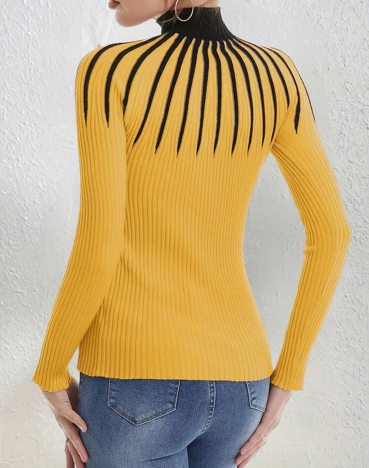 Maider - Elegante Maglione a Maniche Lunghe Con Collo Alto
