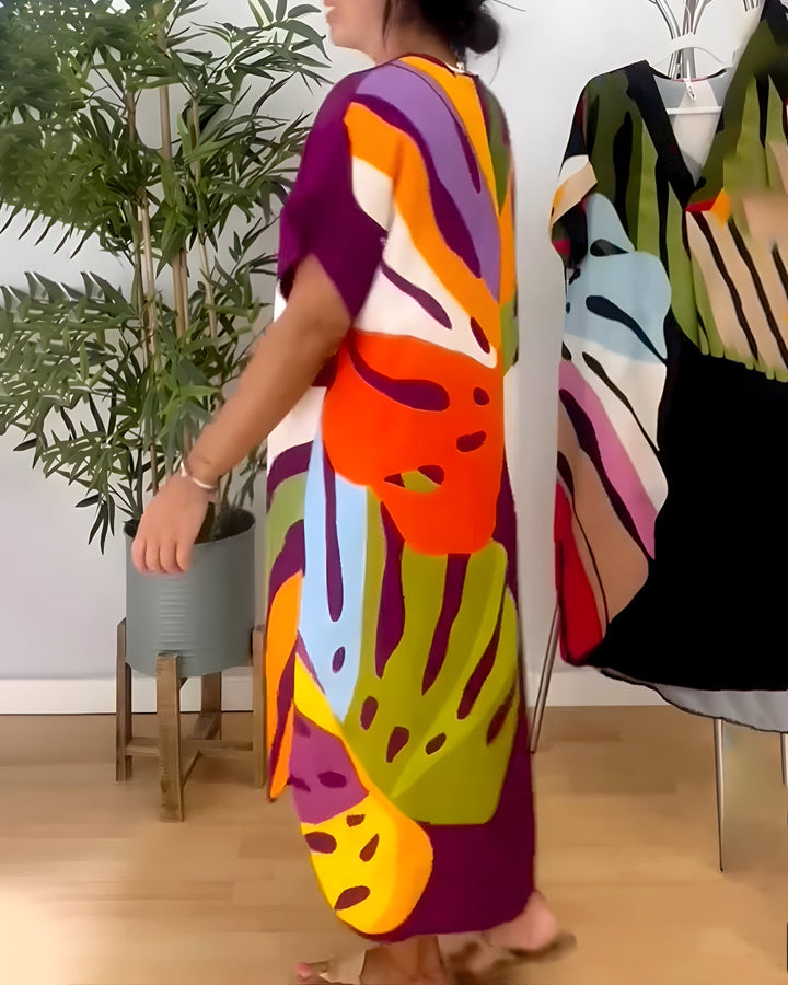 Madeline - Abito Casuale Colorato Con Scollo a V