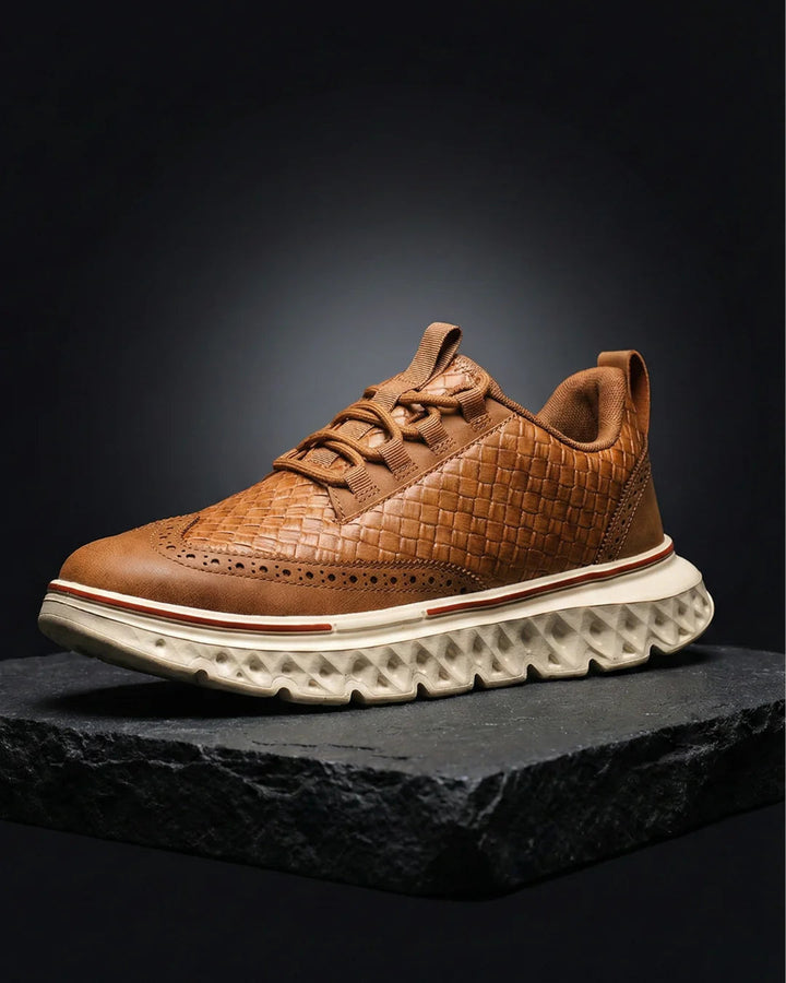Kremer - Scarpa da Ginnastica Stringate in Pelle Intrecciata