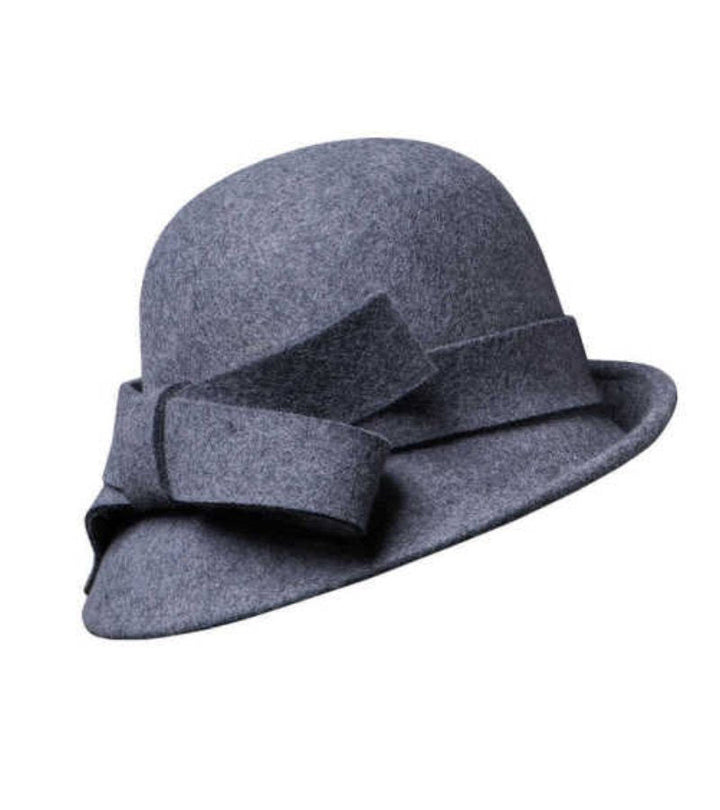 Klaver - Cappello Vintage In Feltro Con Fiocco Laterale
