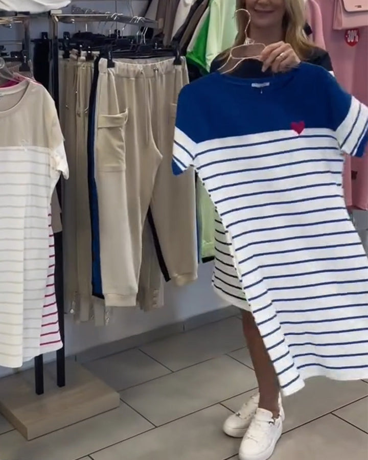 Luella - Abito Casual A Righe Con Scollo Rotondo