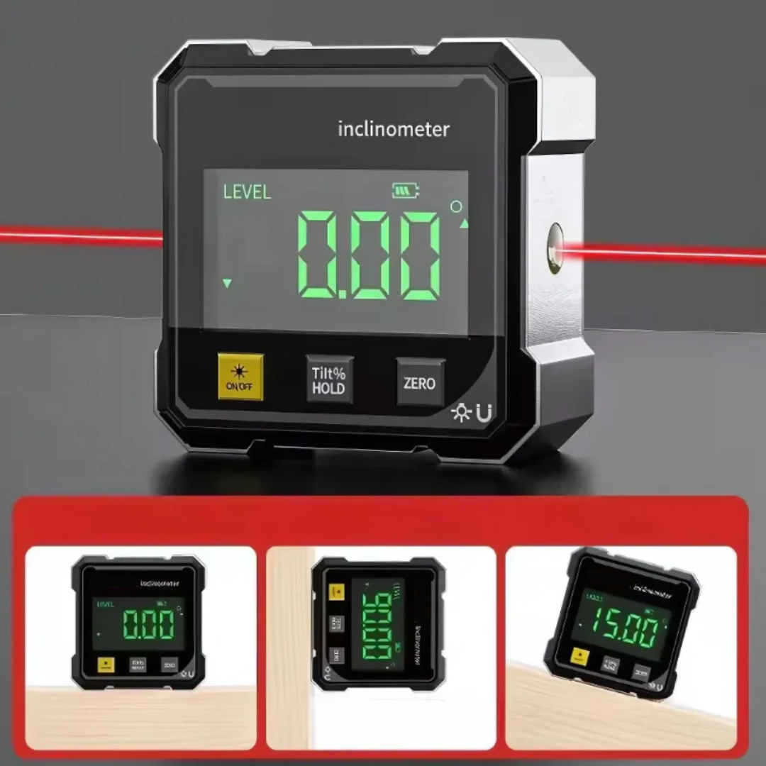 AngleMaster - Inclinometro Digitale Magnetico in Seta Laser