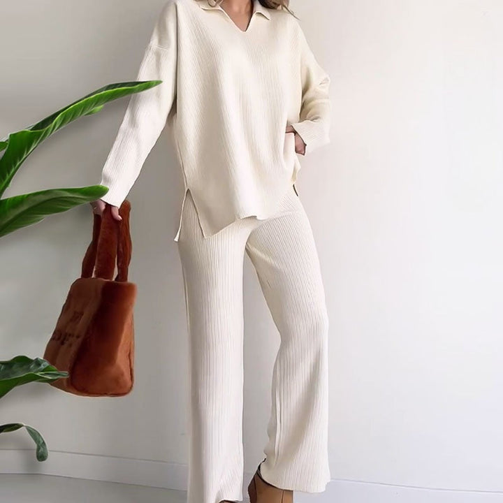 Alyana – Set da salotto a due pezzi in maglia a coste