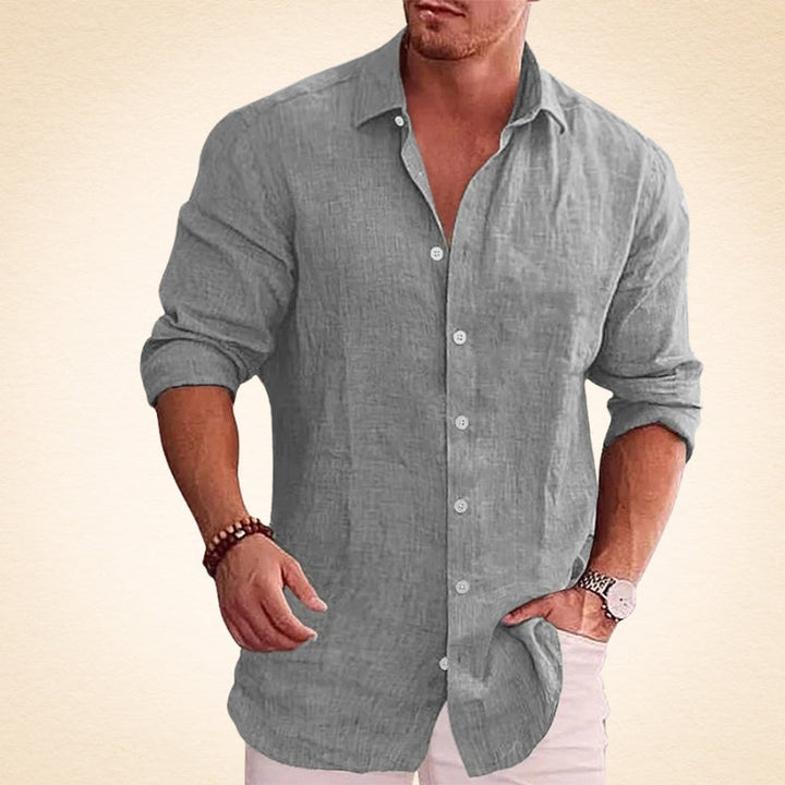 Guillermo - Camicia Casual In Lino A Maniche Lunghe