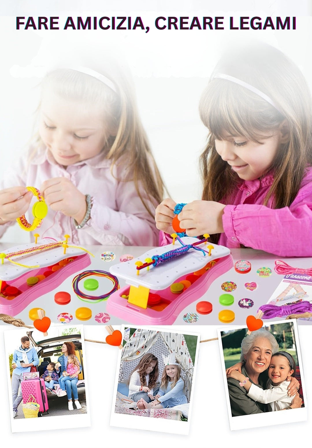 CharmCraft - Kit Fai Da Te Per Intrecciare Cordicelle a Mano