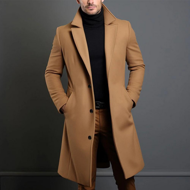 Laurens - Cappotto In Lana a Maniche Lunghe Con Tasche