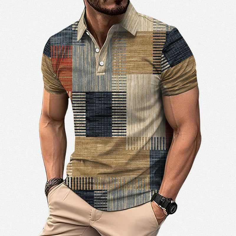 Gasan - Polo a Maniche Corte Multicolore Camicia