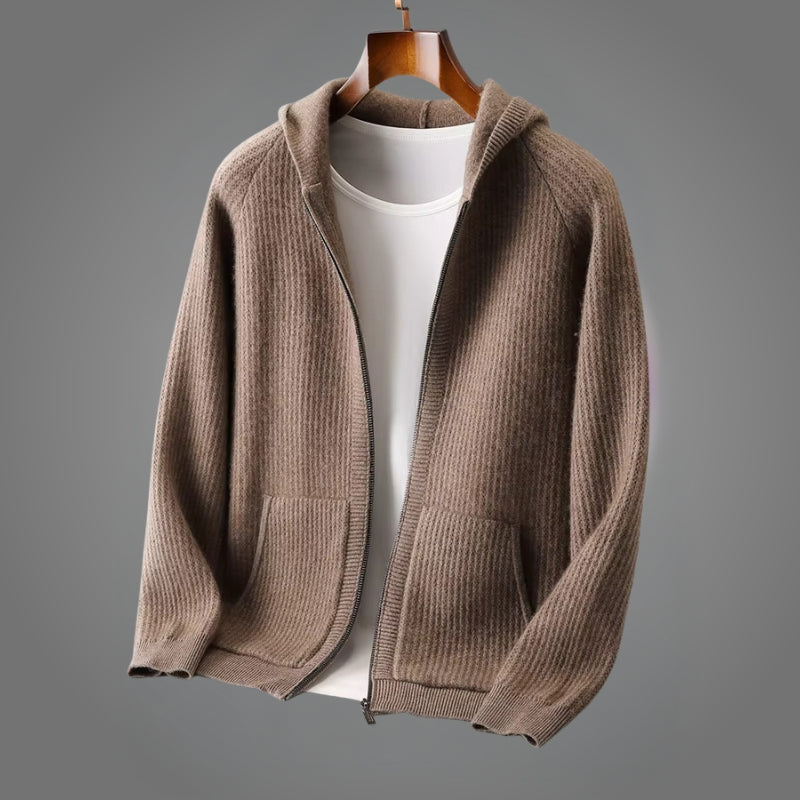 Romain - Felpa Con Cappuccio E Zip Lavorata A Maglia