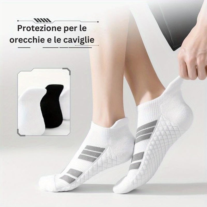 SwiftStep - Calzini Sportivi Traspiranti Con Strisce Antiscivolo