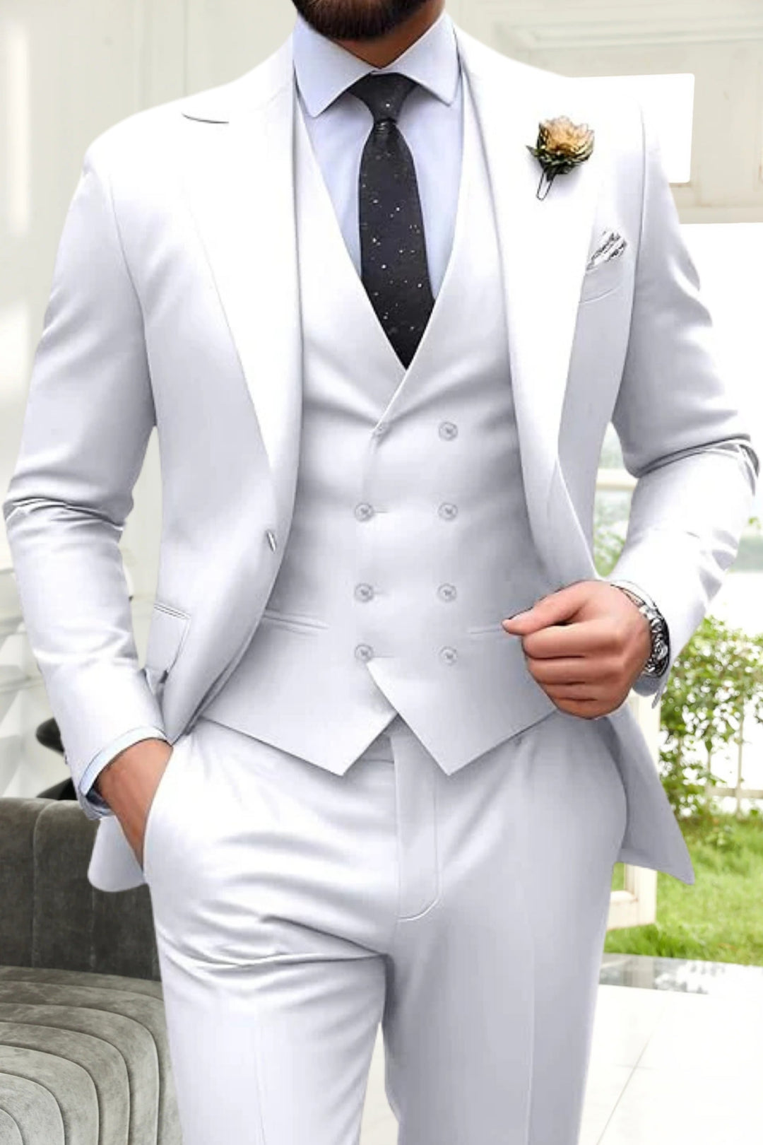 Gremist - Abiti a Tre Pezzi Slim Fit Con Revers a Lancia