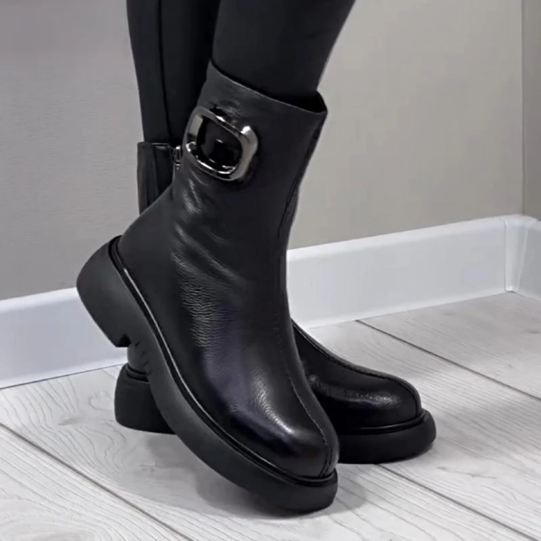 Moniek - Stivaletti In Pelle Con Fibbia