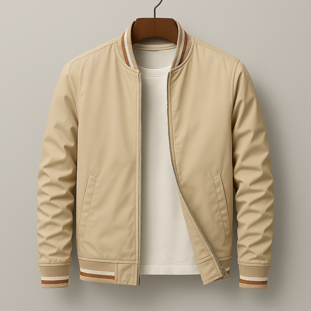 Gleb - Elegante Giacca Bomber Con Dettagli a Righe