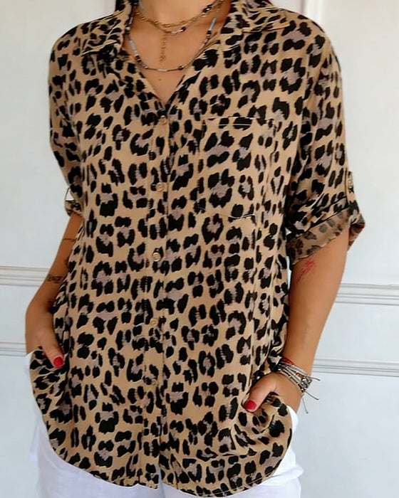 Shifra - Camicetta Alla Moda Con Stampa Leopardata