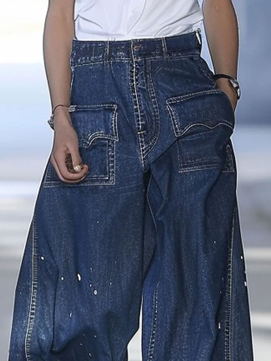 Azize - Jeans in Denim Dalla Vestibilità Ampia E Con Tasche Multiple