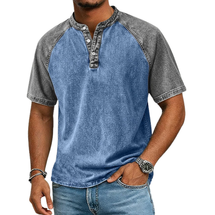 Lawson - Maglietta Henley Vintage Bicolore