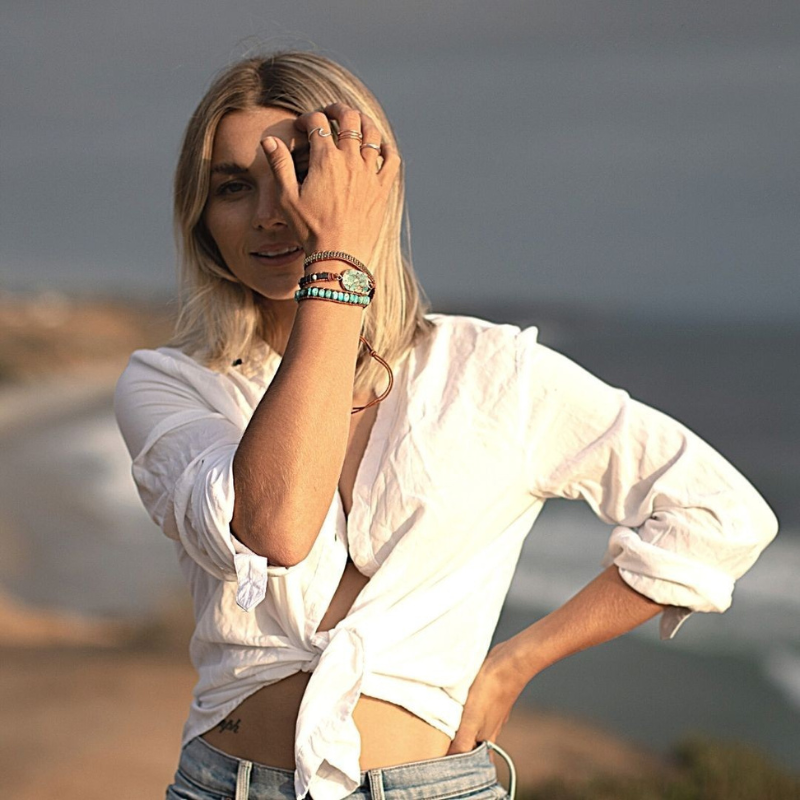 Natilda - Bracciale Avvolgente Curativo in Turchese e Diaspro